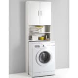 FMD Meuble pour machine à laver avec espace de rangement Blanc 913-001
