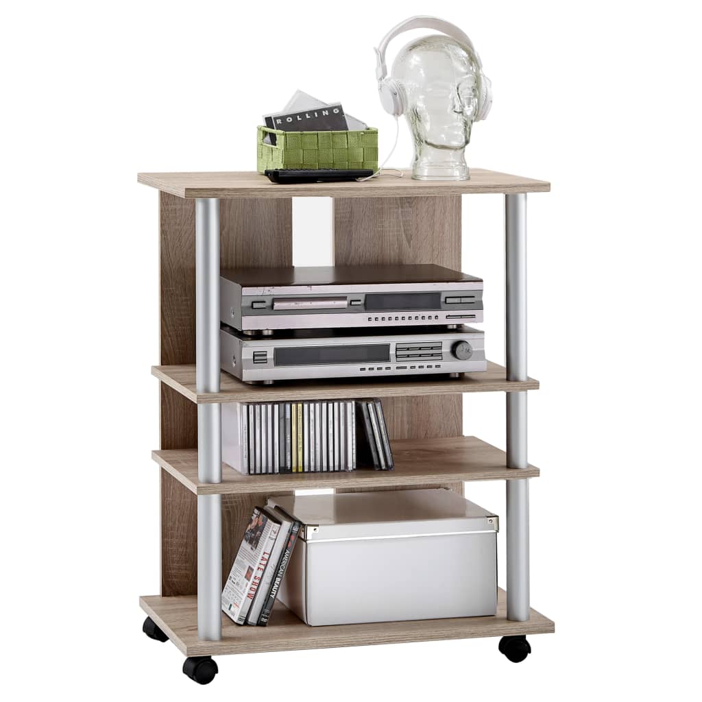 FMD TV/hifi-kast met 3 vakken 65x40x79,2 cm eikenkleur