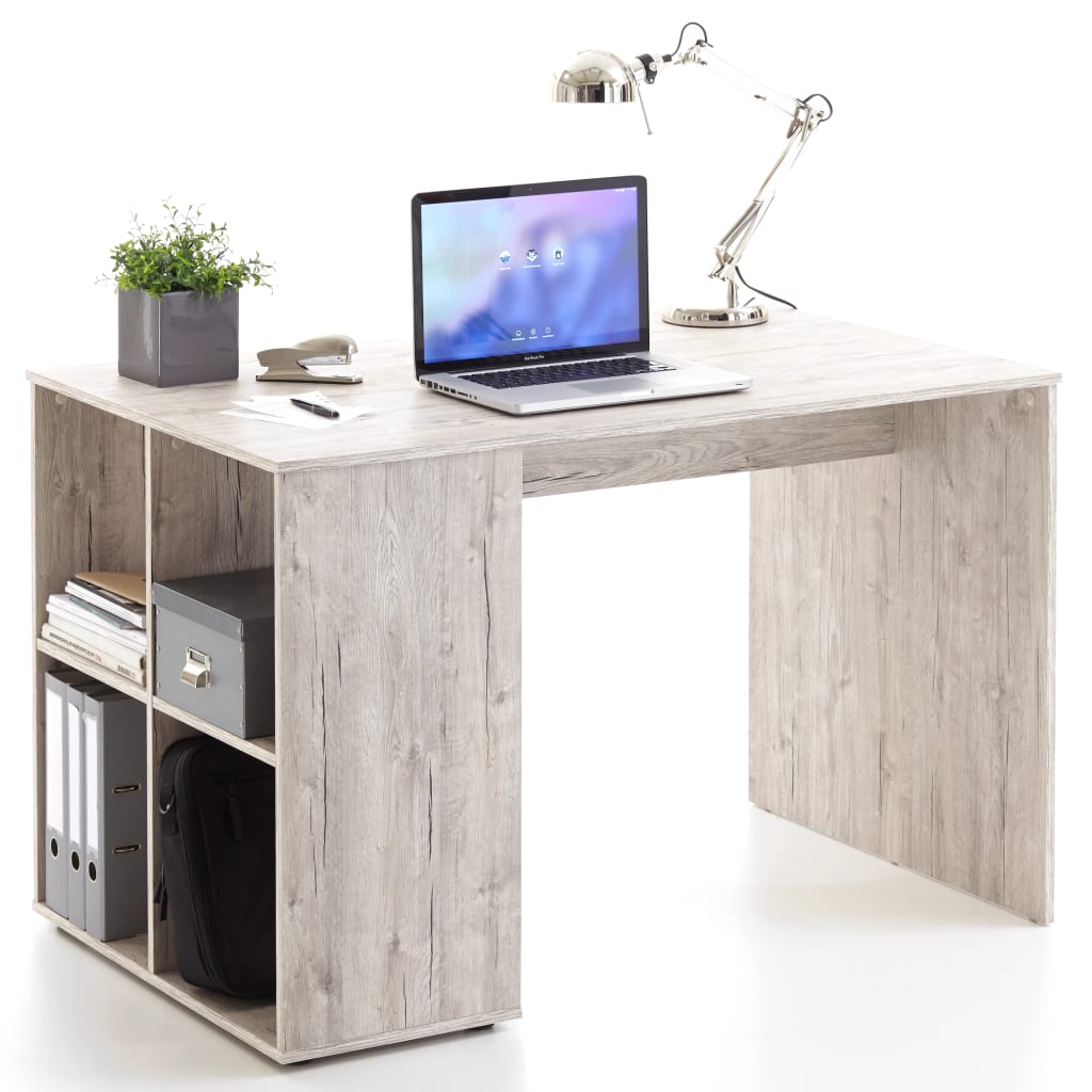 FMD Bureau met zijschappen 117x73x75 cm zandeikenkleur 366-001