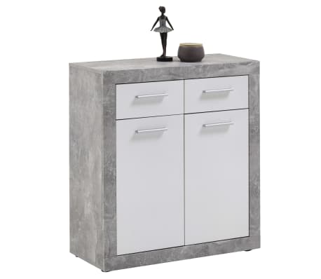 Fmd Chest Cabinet With 2 Doors And 2 Drawers Concrete Grey And