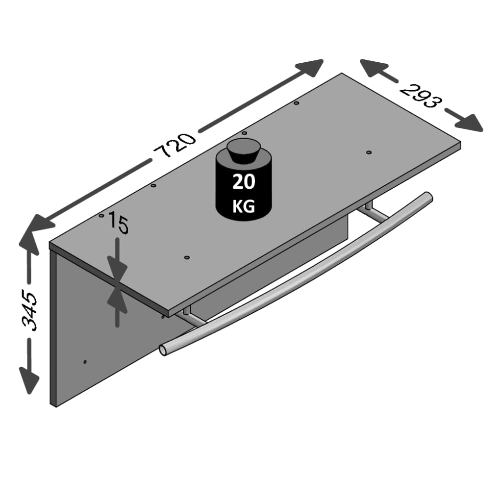 

FMD Wandkapstok 72x29,3x34,5 cm oude stijl bruin