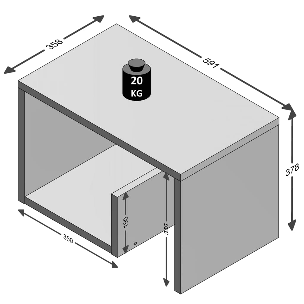 FMD Salontafel 2-in-1 59,1x35,8x37,8 cm wit afbeelding