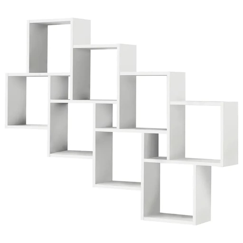 FMD Raft de perete cu 11 compartimente, alb  