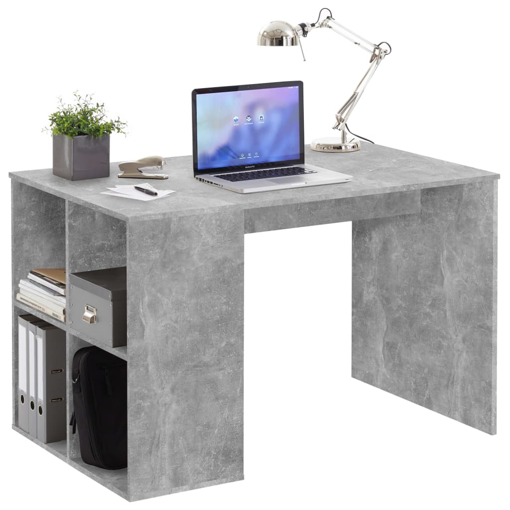 FMD Bureau met zijschappen 117x73x75 cm betonkleurig afbeelding