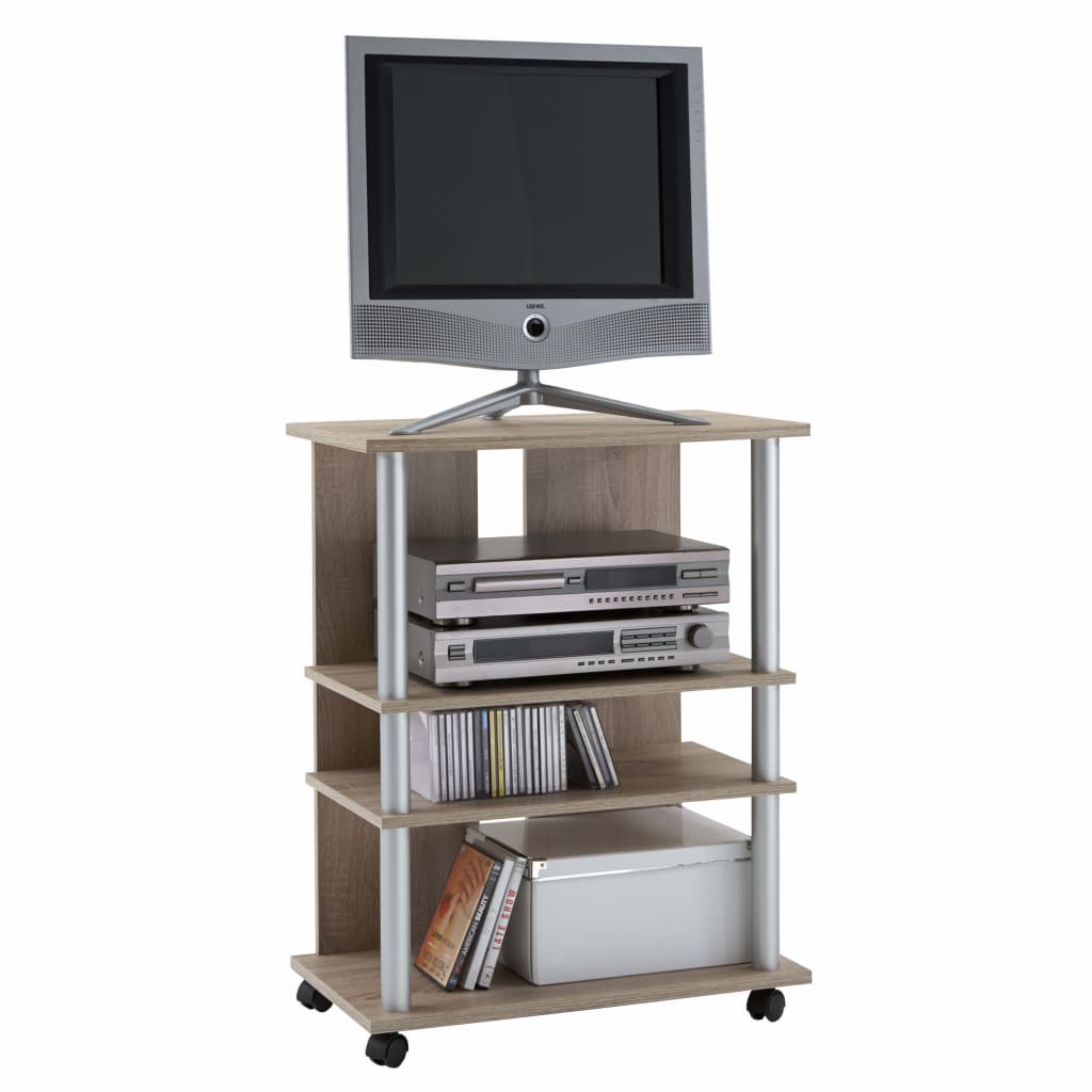 

FMD Tv/hifi-kast met 3 vakken 65x40x79,2 cm eikenkleurig