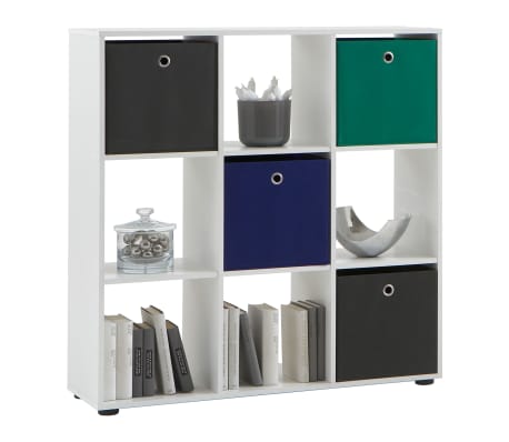 FMD Standing Shelf with 9 Compartments White