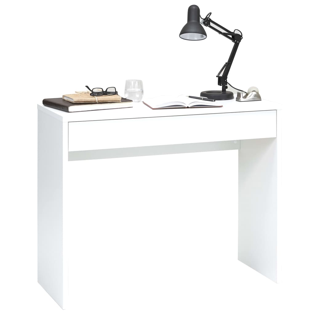 FMD skrivebord med bred skuffe 100 x 40 x 80 cm hvid