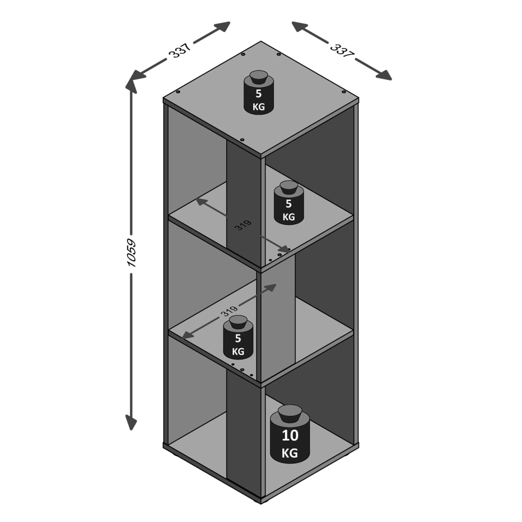 Corner Shelf With 6 Side Compartments Sonoma Oak FMD 17 width=274
