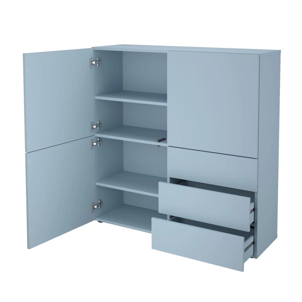 FMD Kaappi 3 laatikkoa ja ovea 99×31,5×101,2 cm sininen