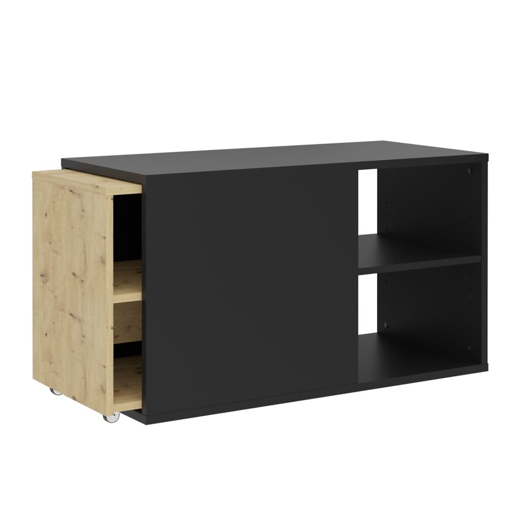 Thumbnail - FMD TV-Schrank mit 2 Fächern 133,5x39,9x49,2 cm Schwarz Artisan-Eiche