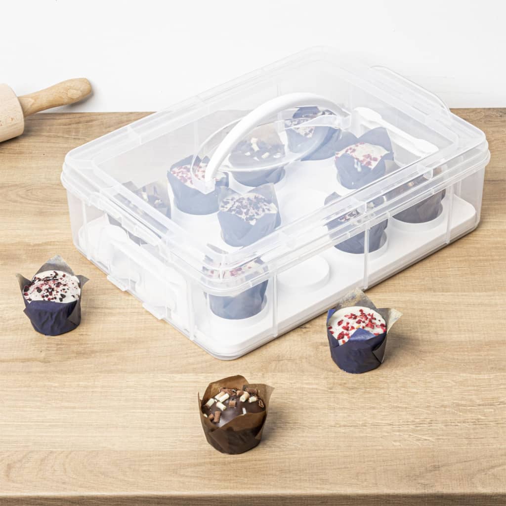 HI Boîte de rangement pour 12 petits gâteaux 6 L transparent