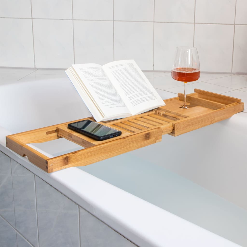 HI Badewannenablage Ausziehbar Bambus (70-105)x 22x 4 cm