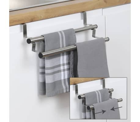 HI Extendable Dishcloth Hanger Silver