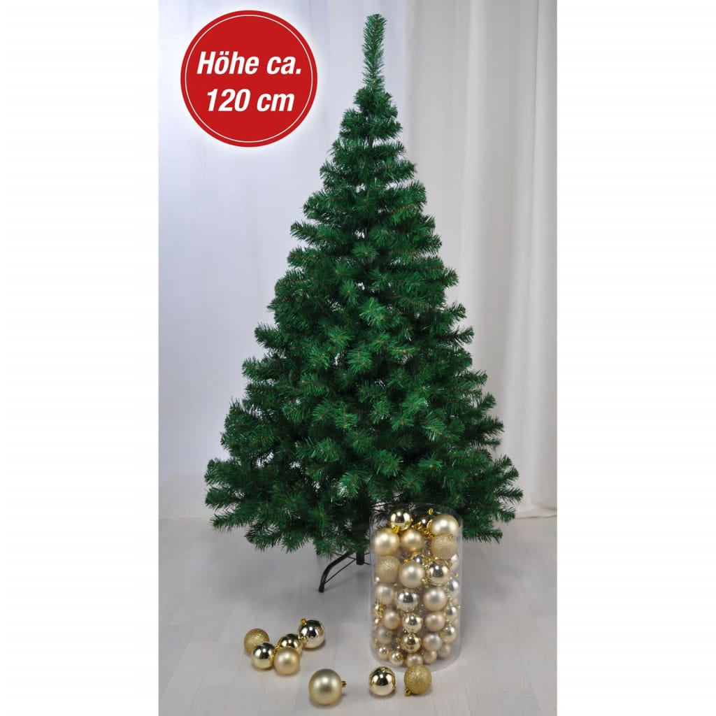 HI Weihnachtsbaum mit Metallständer Grün 120 cm | Stepinfit