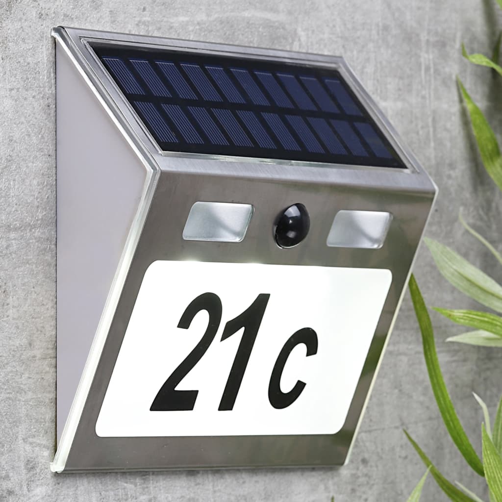 HI Hausnummer Solar LED-beleuchtet Silbern kaufen