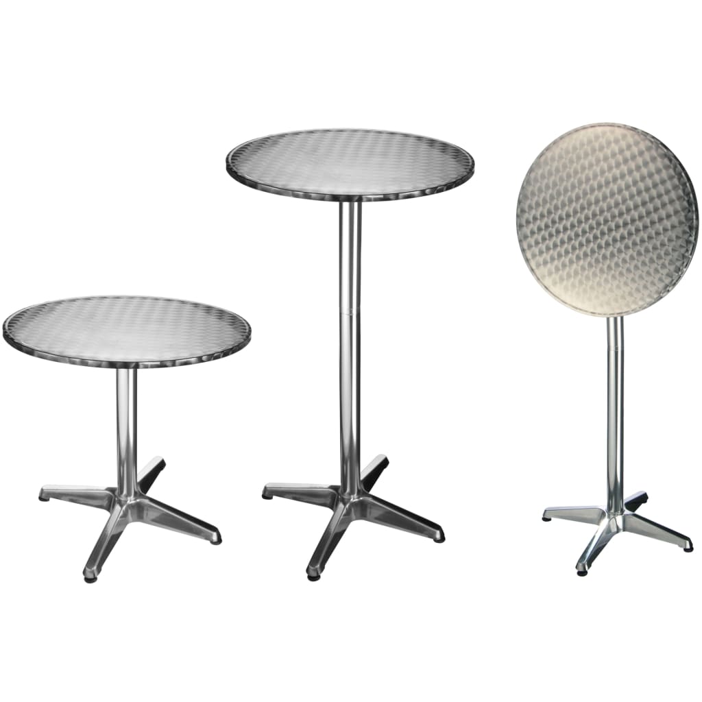 HI sklopivi stol za bistro/bar aluminijski okrugli 60x60x(58-115) cm Namještaj Naručite namještaj na deko.hr