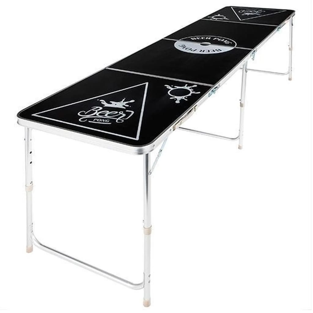 HI Skládací stůl na beer pong výškově nastavitelný černý