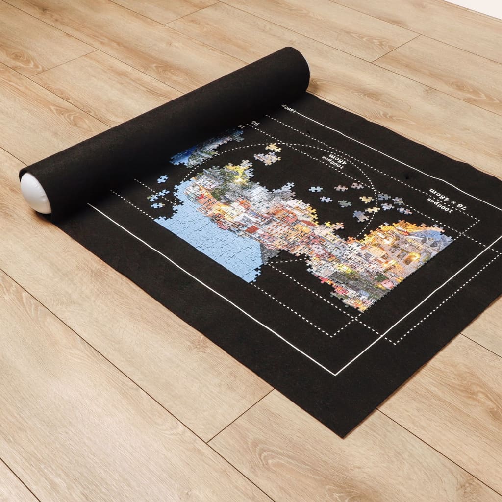 HI Tapis de puzzle 120x80 cm feutre noir