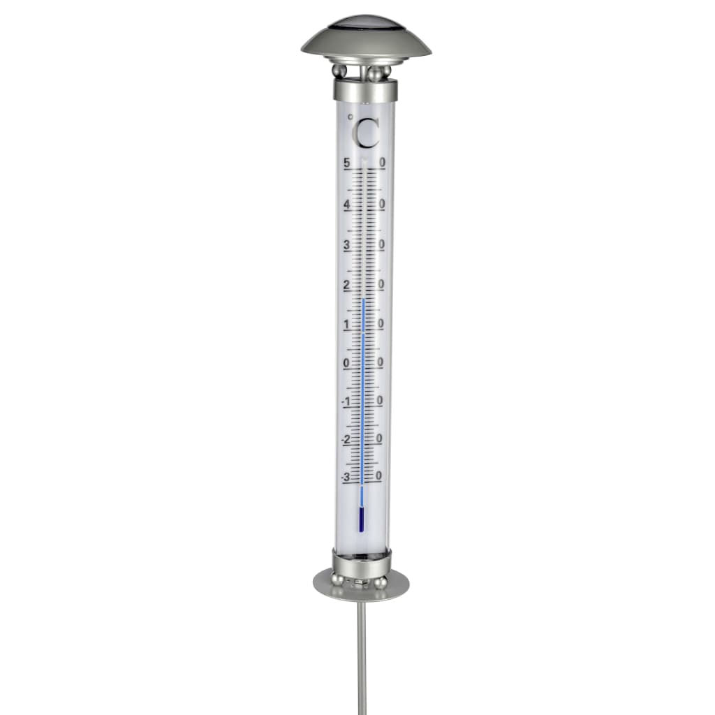 HI soldrevet havelampe med termometer