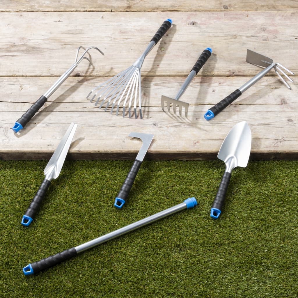HI Set de herramientas de jardín de metal 8 piezas