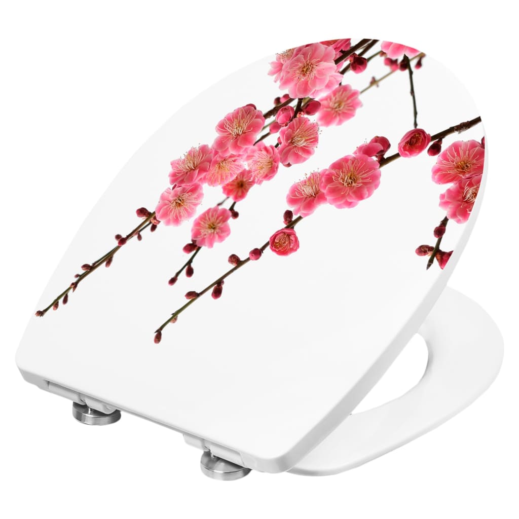 Afbeelding CORNAT Toiletbril met soft-close CHERRY BLOSSOM thermoplastic door Vidaxl.nl