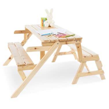 PINOLINO 2 panche e 1 Tavolo Tavolino da Picnic per Bambini per 4