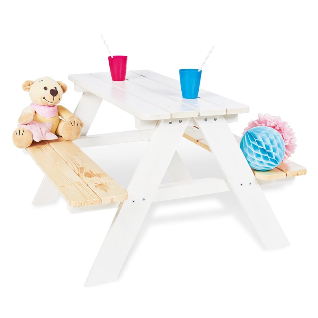 Pinolino Table et banc de pique-nique d'enfants Nicki für 4 Bois Blanc