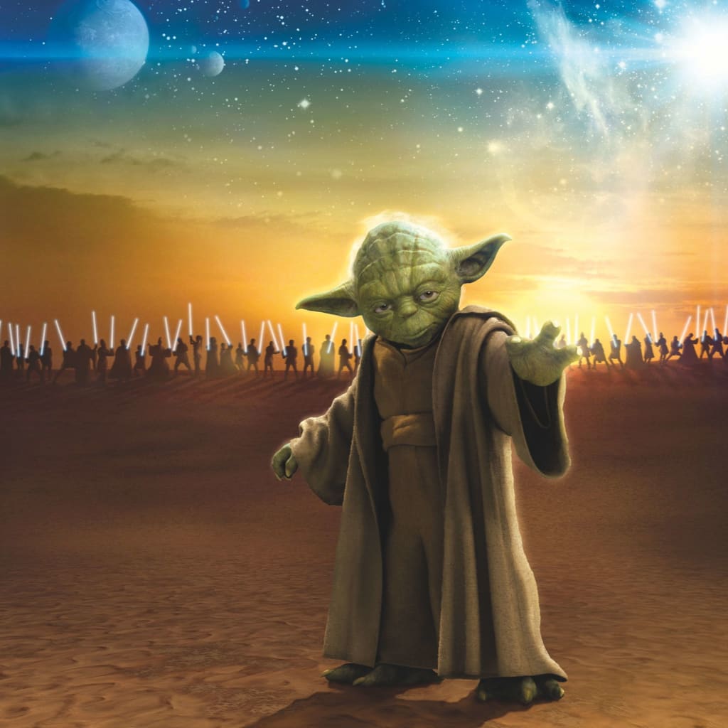Komar Fotobehang Star Wars Master Yoda 184x254 cm geel