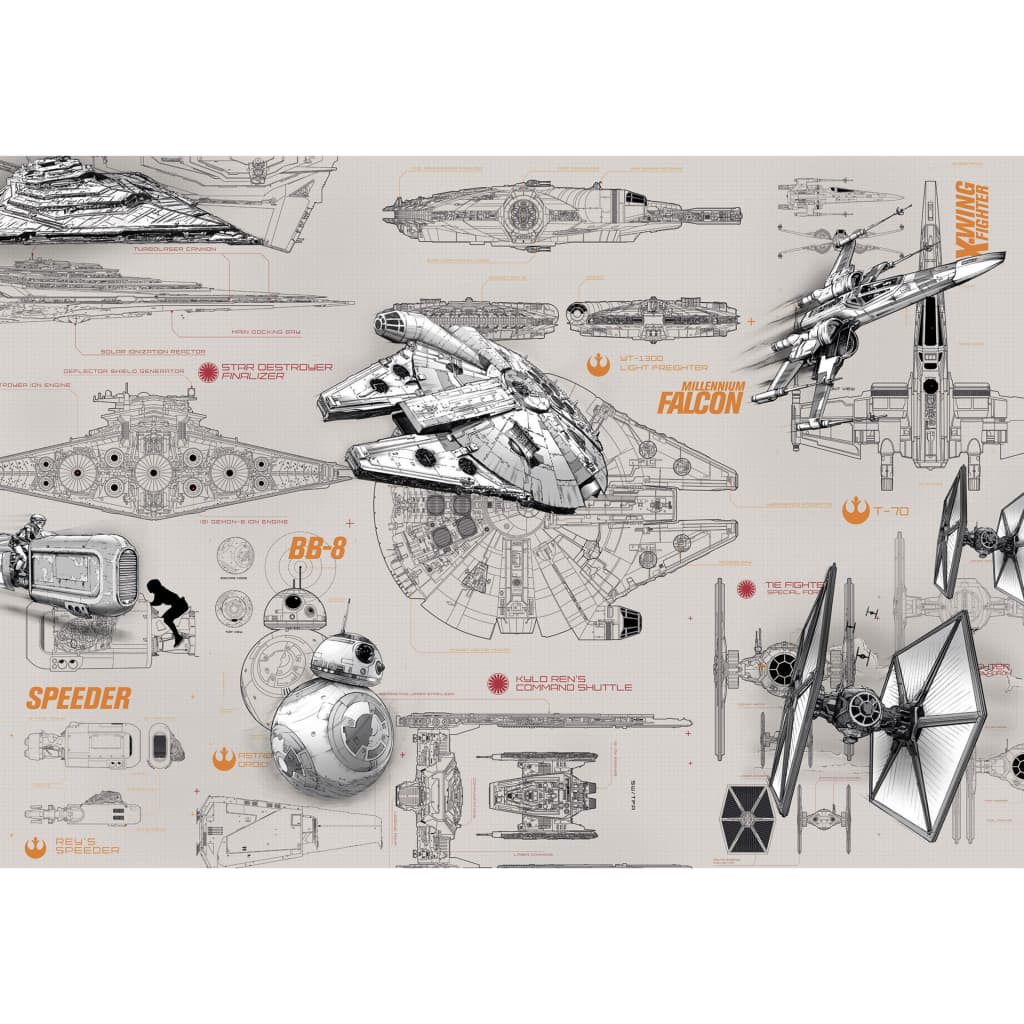 Afbeelding Komar Fotobehang Star Wars Blueprints 368x254 cm 8-493 door Vidaxl.nl