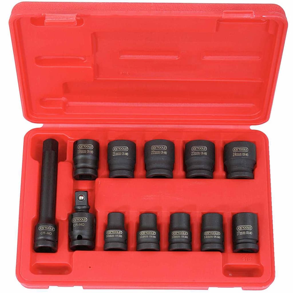 KS Tools Zeskants slagdoppen set kort 1/2'' 12-delig 515.0112