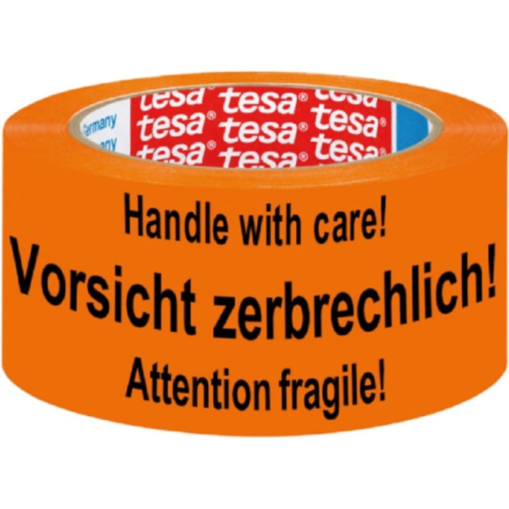Afbeelding Tesa 1x waarschuwingstape oranje 5,5cm x 66m - Verpakkingsmateriaal - door Vidaxl.nl