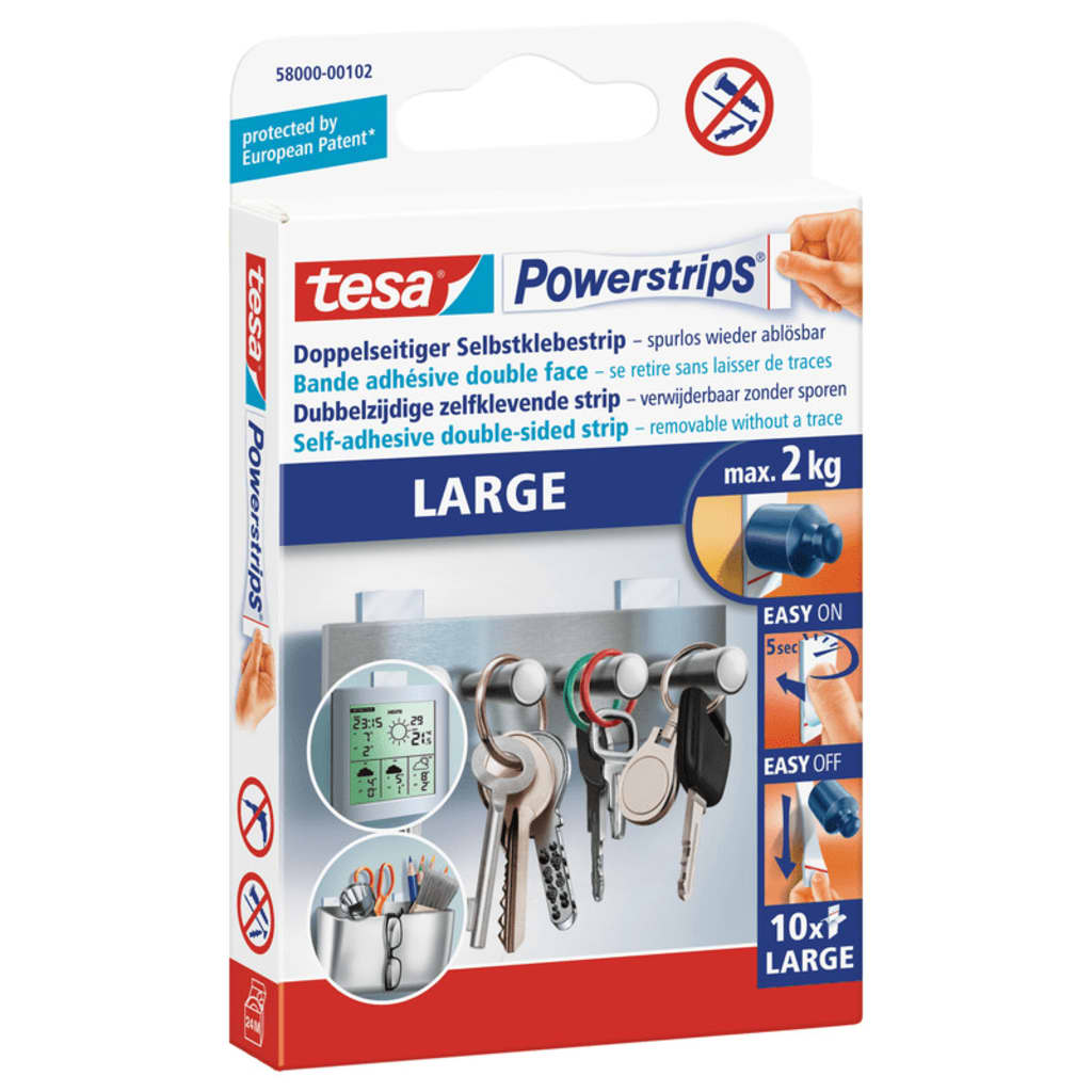 Tesa Powerstrips Large 10 Stuks