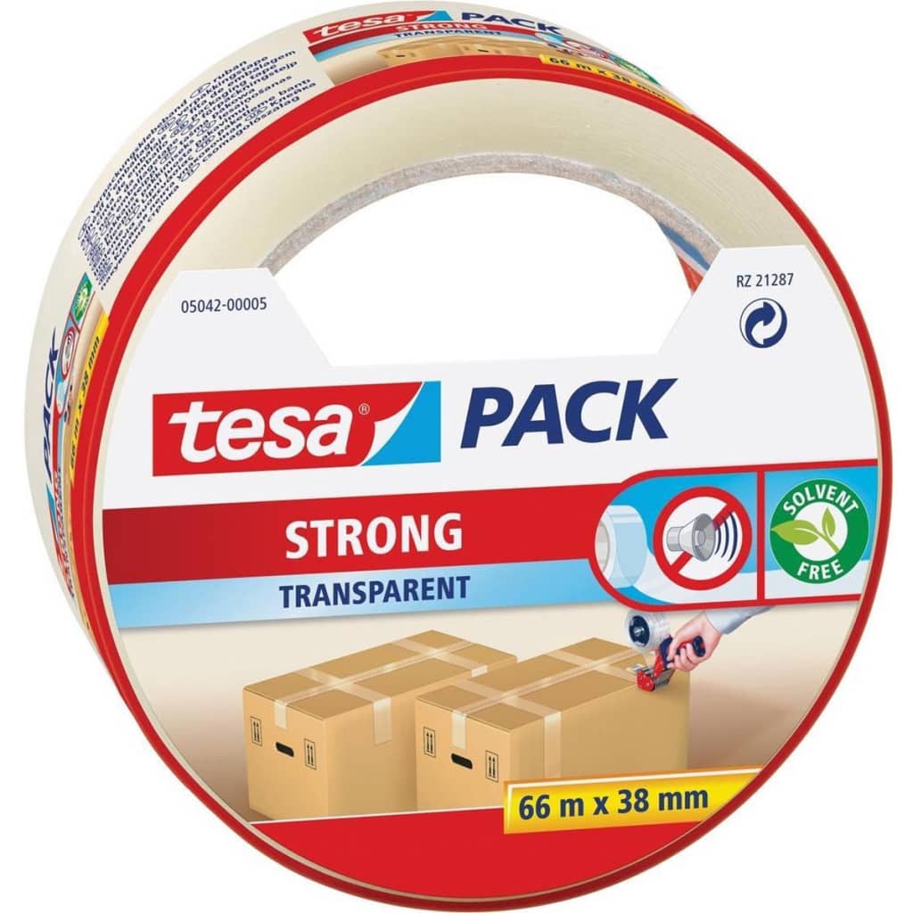 Afbeelding Tesa Verpakkingstape Strong Transparant 38 mm 66 Meter door Vidaxl.nl