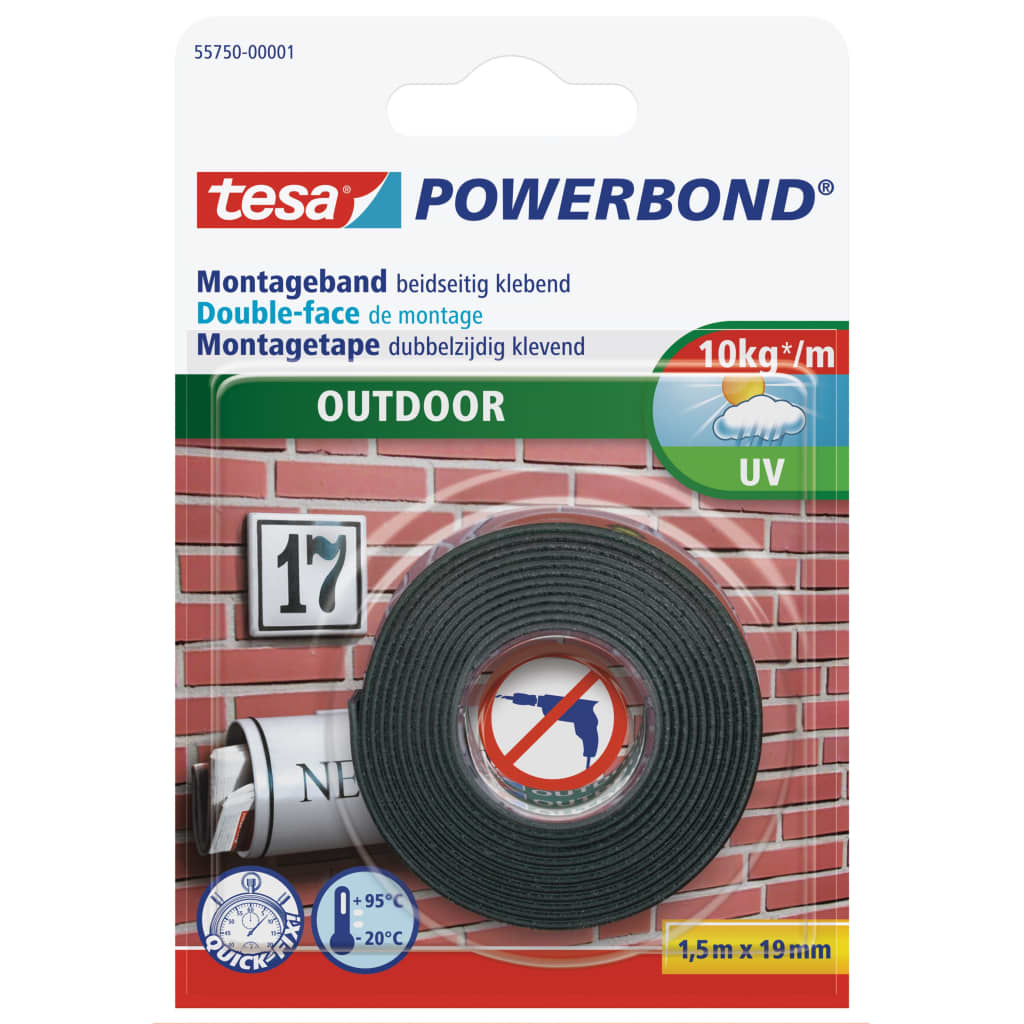 Tesa Powerbond Montagetape Outdoor 10 kg 19 mm 1.5 Meter