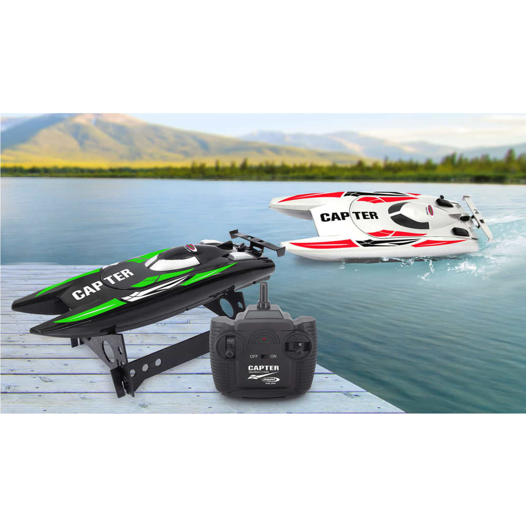 Jamara RC Rennboot Capter Schwarz und Grün 2,4 GHz