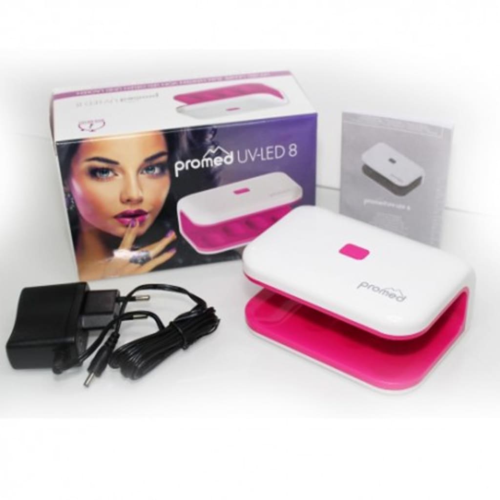 Promed UV Nageldroger UV-LED 8 8 W mini roze en wit 330035