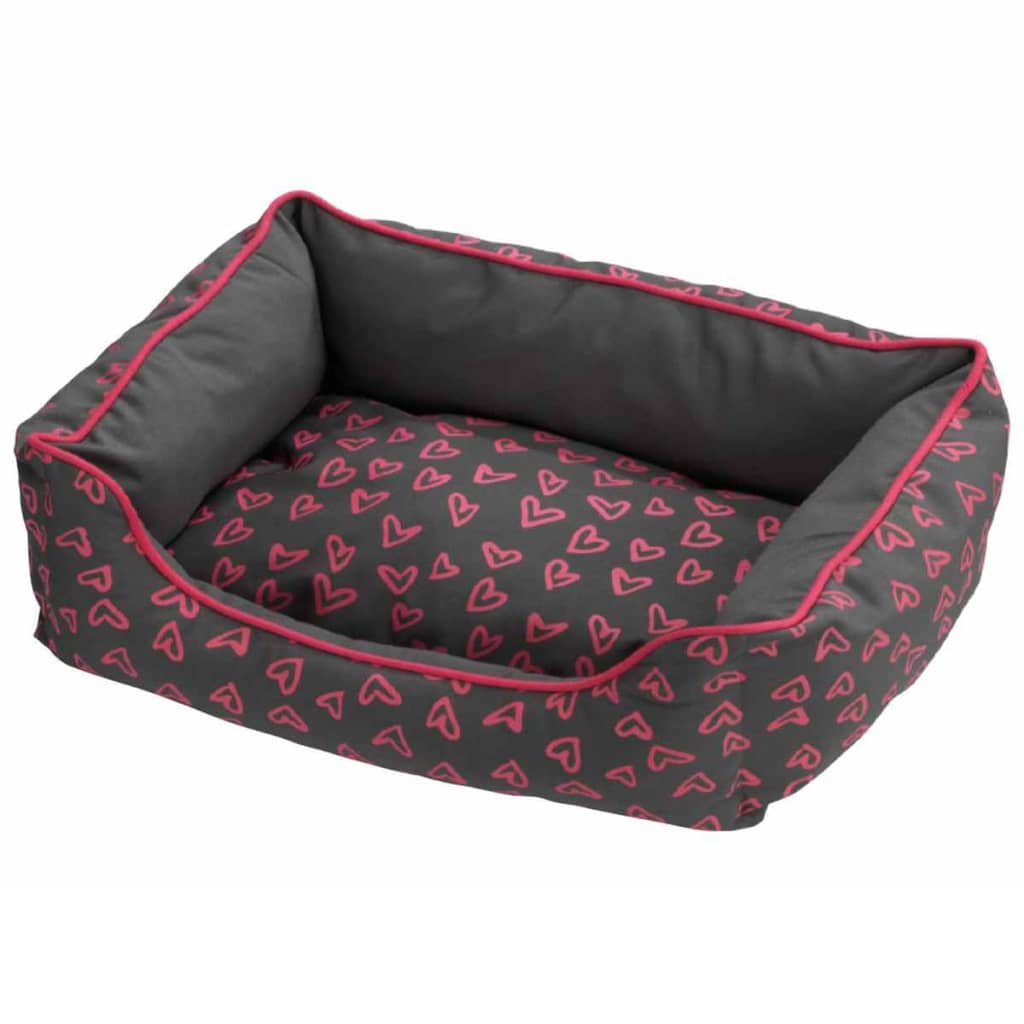 Afbeelding D&D Huisdierenbed Lovely hartjes 70x60x25 cm grijs en roze 671/437834 door Vidaxl.nl