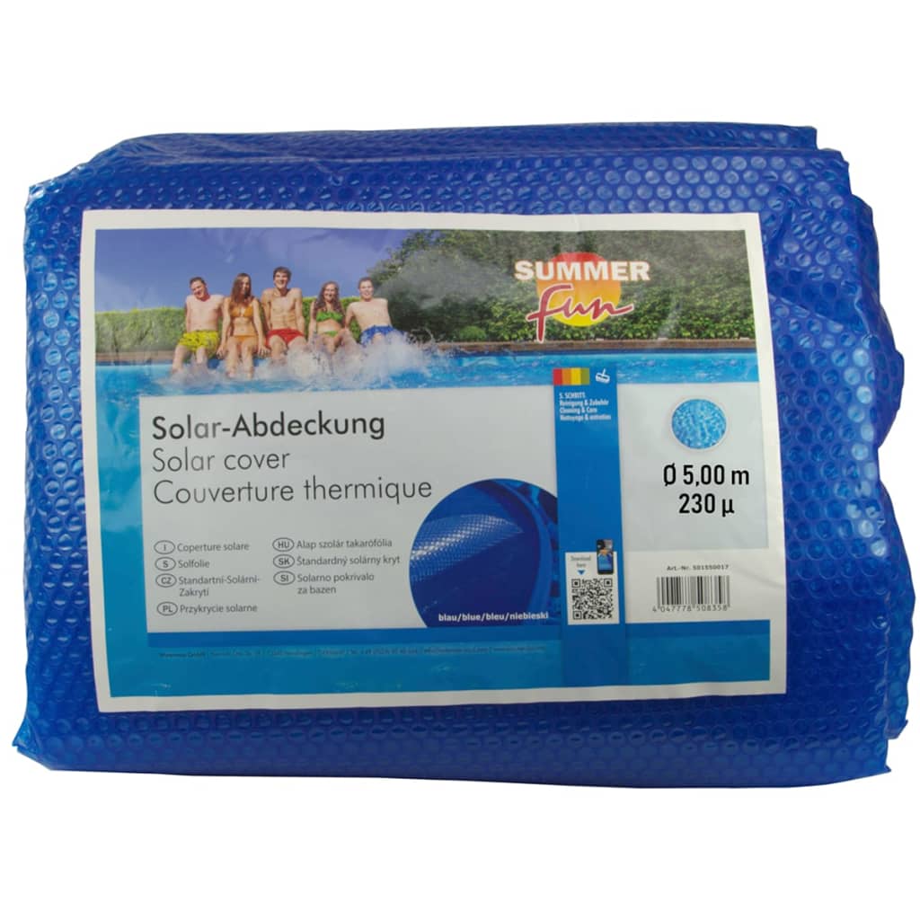 Summer Fun Zomerzwembadhoes solar rond 500 cm PE blauw
