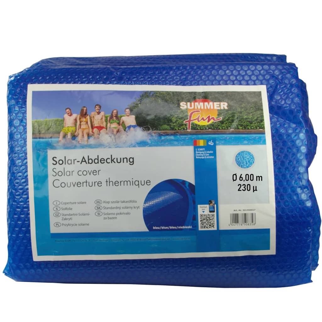 Summer Fun Zomerzwembadhoes solar rond 600 cm PE blauw