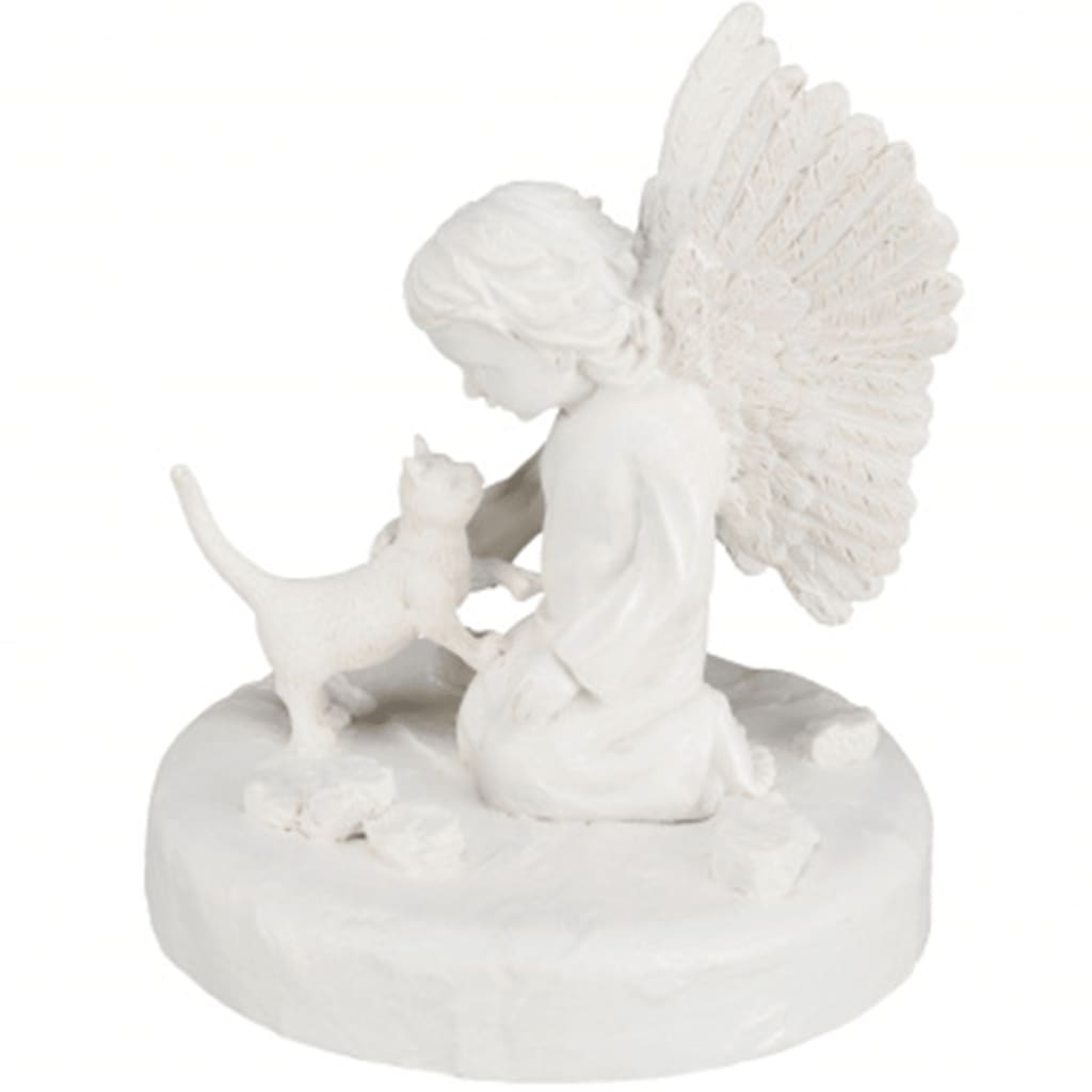 VidaXL - TRIXIE Gedenksteen kat met engel wit 38419