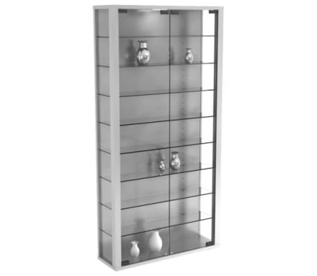 Vitrinekast wandvitrine Vitrosa Maxi met LED verlichting (zilver ... Vitrinekast wandvitrine Vitrosa Maxi met LED verlichting (zilver ...