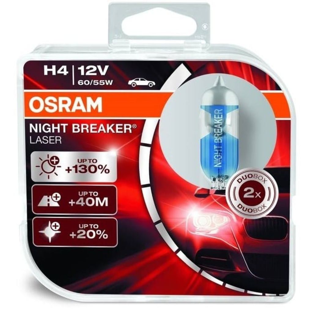Osram Night Breaker Laser H4 55W +130% 64193NBL-HCB