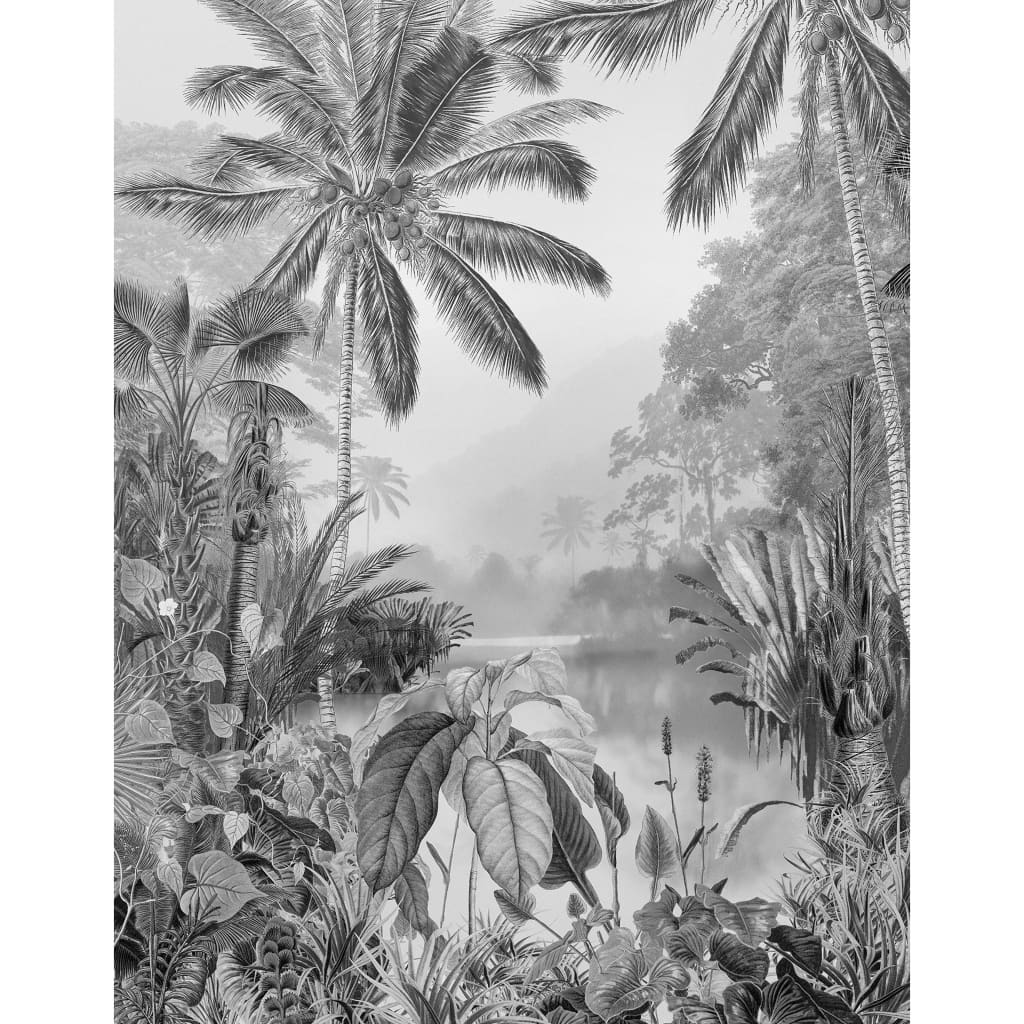 Komar Fototapet mural Lac Tropical alb & negru, 200×270 cm