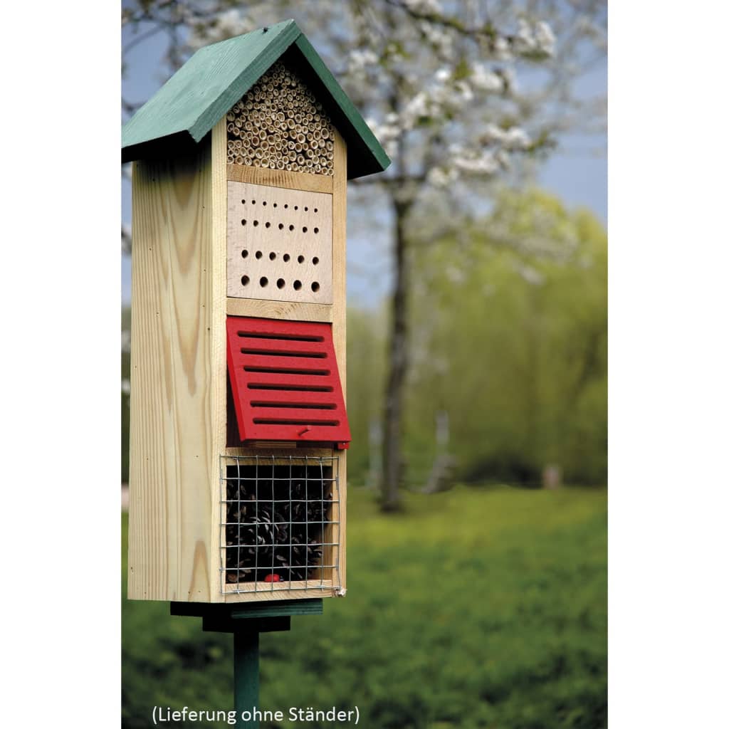 dobar Insektenhotel-Turm Natur, Rot und Grün