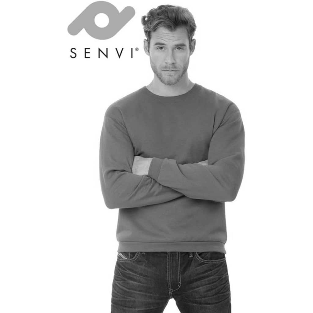 Merkloos Senvi Basic Sweater Kleur Zwart Maat Xxxxl 4Xl huismerk kopen in de aanbieding