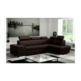 JUSTyou LORENZO Corner Sofa Genuine Leather Brown