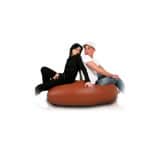 JUSTyou Sacco Pouf Finta Pelle Marrone