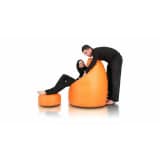 JUSTyou Mega Sako Pouf cuir éco Orange