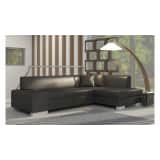 JUSTyou Fabio Corner Sofa Faux Leather Black