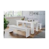JUSTyou Nehmar Conjunto comedor Blanco 80x140